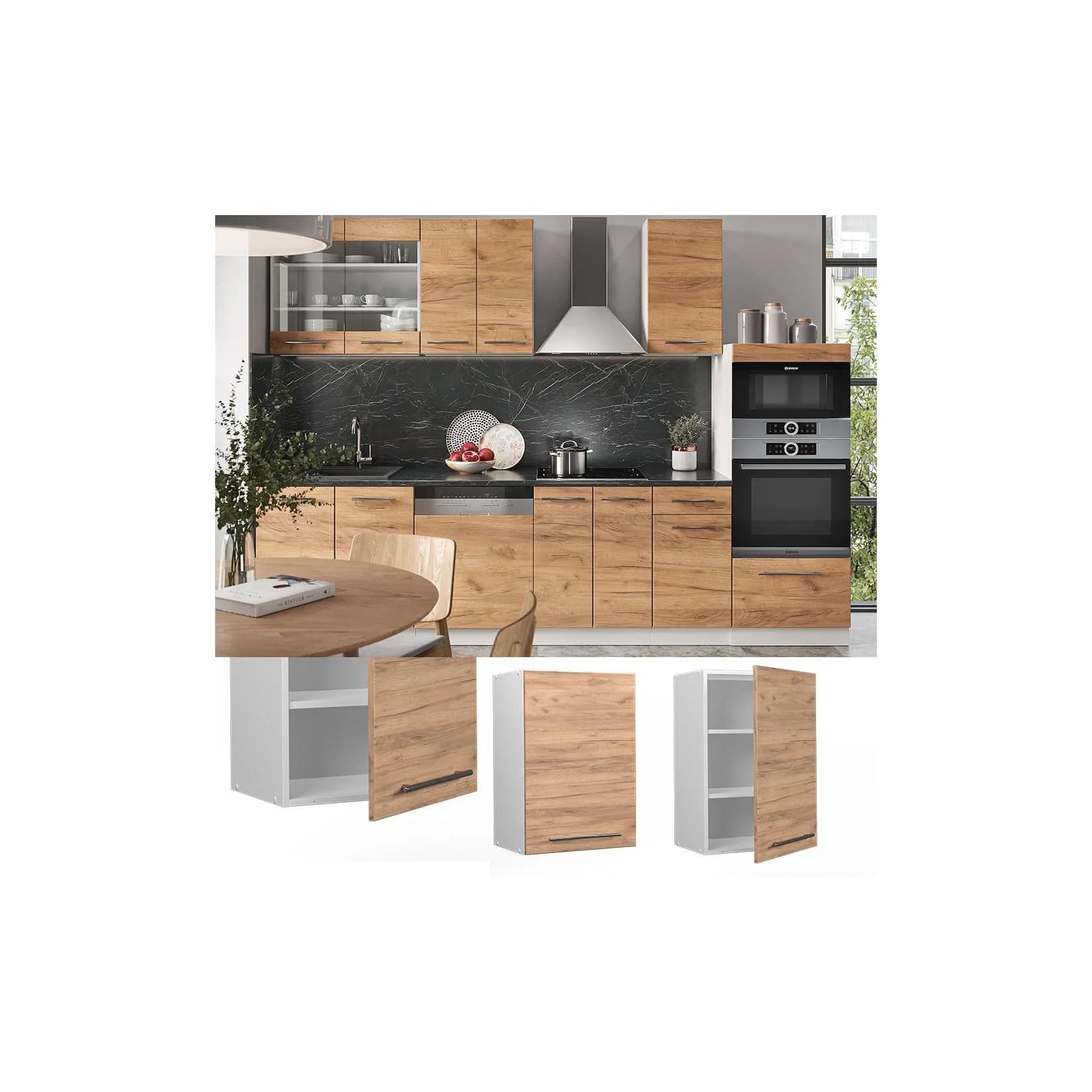 Vicco Hängeschrank Fame-Line Weiß Goldkraft Eiche Modern
