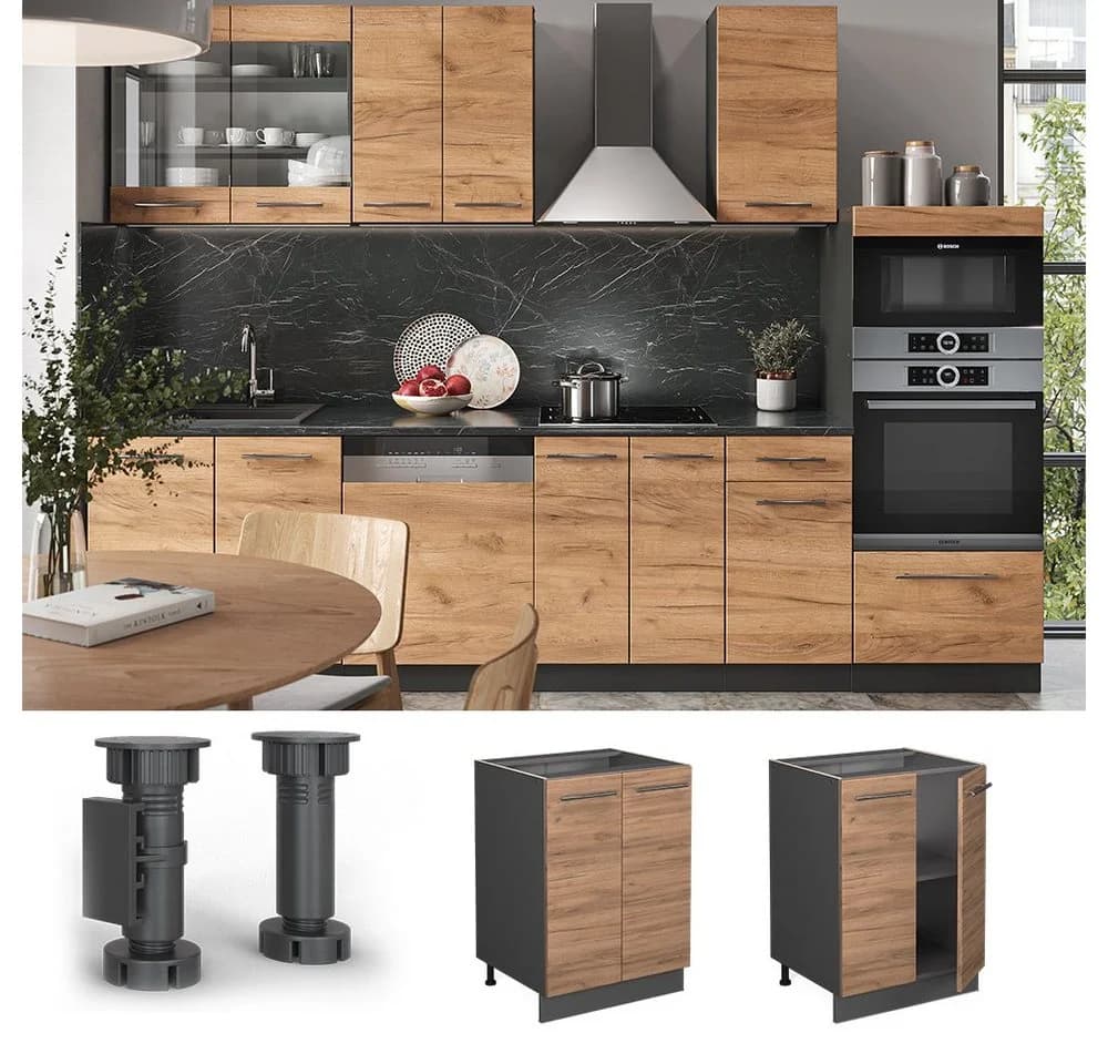 Moderner Unterschrank aus Eiche und Anthrazit - Bild 5