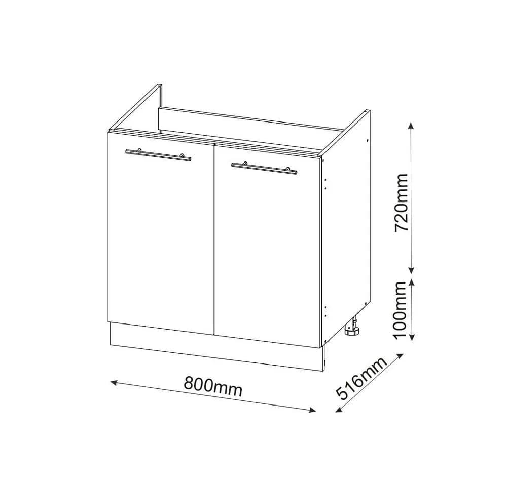 Vicco Spülenunterschrank Fame-Line Anthrazit Eiche 80 cm - Bild 2