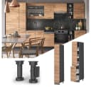 Vicco Apothekerhochschrank Fame-Line Anthrazit Eiche 30 cm Bild 2