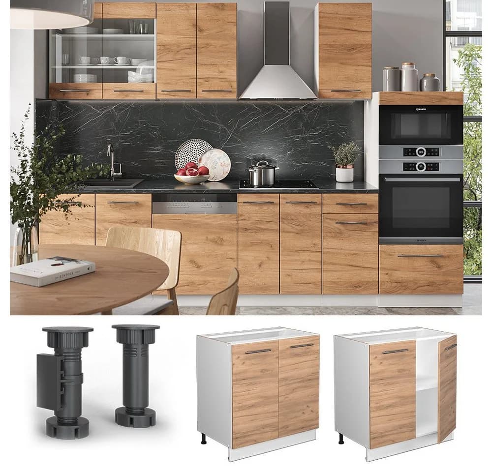 Vicco Unterschrank Fame-Line Weiß Eiche 80 cm mit Softclose - Bild 5
