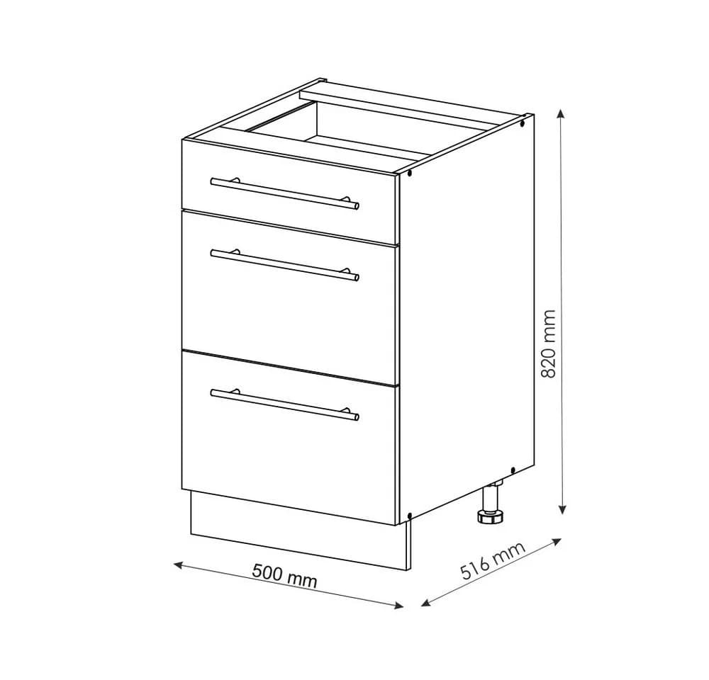 Vicco Unterschrank Fame-Line Weiß Eiche 50 cm Küche - Bild 2