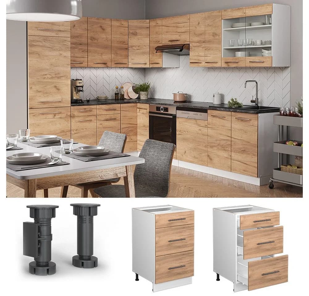 Vicco Unterschrank Fame-Line Weiß Eiche 50 cm Küche - Bild 5