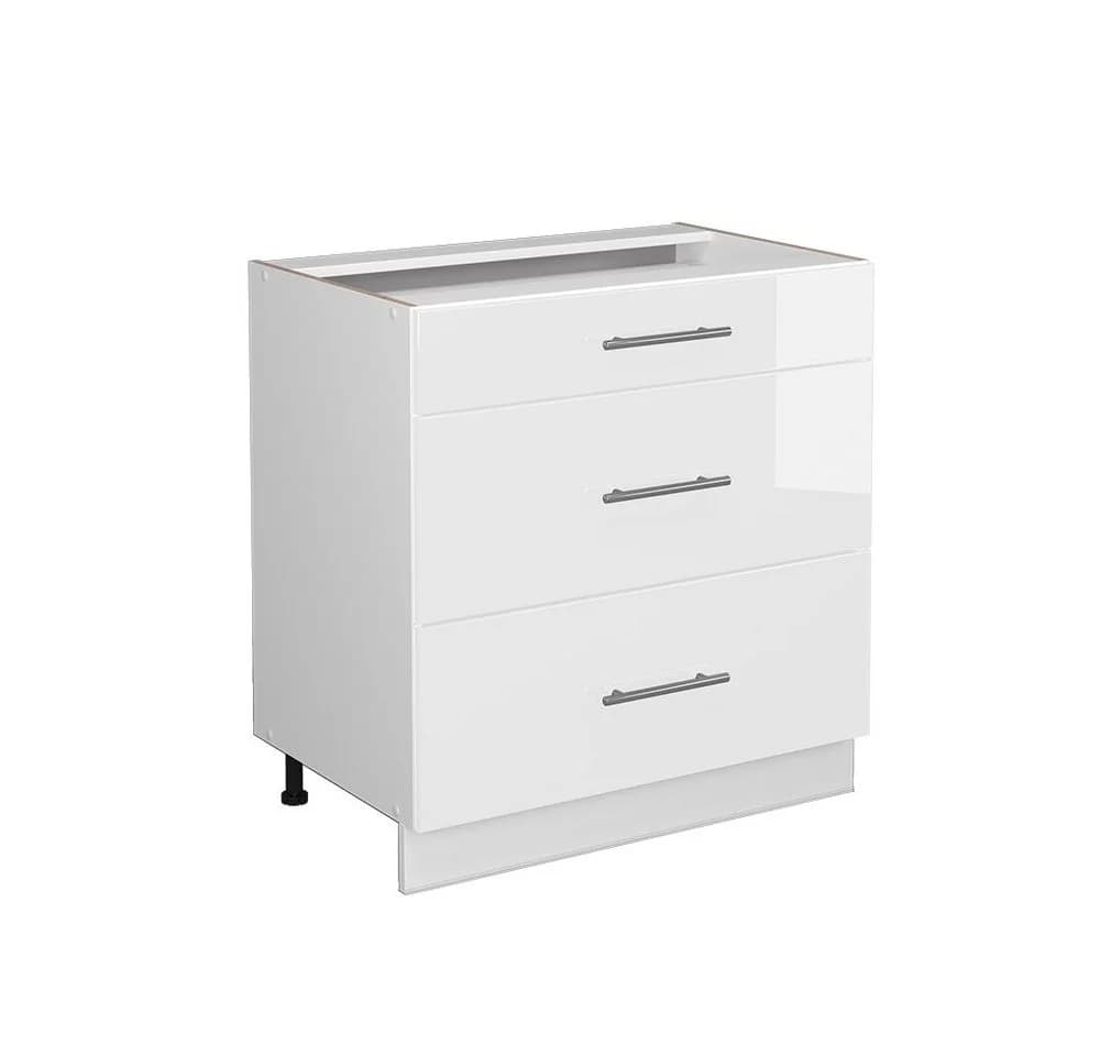 Vicco Schubladenunterschrank Fame-Line Weiß Hochglanz 80 cm - Bild 3