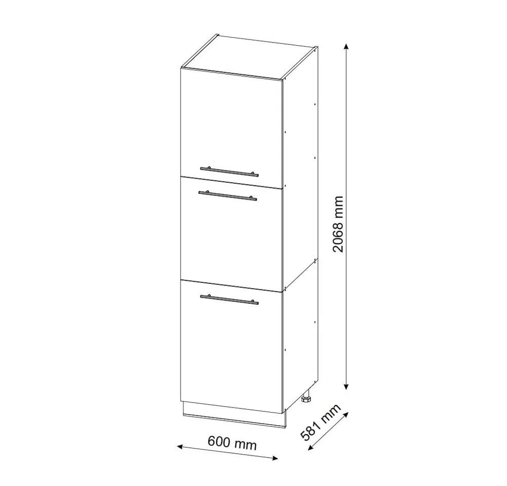 Vicco Herdumbauschrank Fame-Line Weiß Hochglanz 60 cm - Bild 2