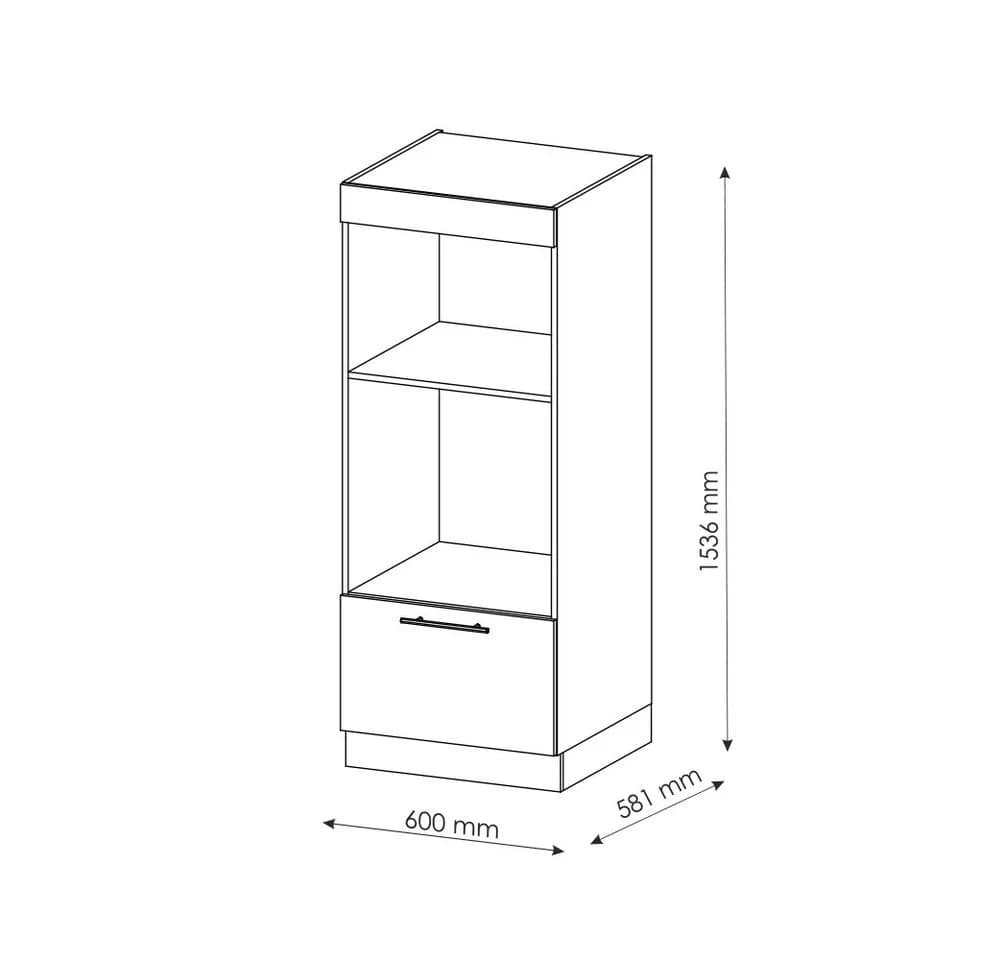 Vicco Mikrowellenumbauschrank Fame-Line Weiß Hochglanz 60 cm - Bild 4