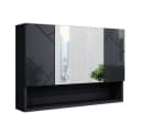 Vicco Badezimmerspiegelschrank Irma Anthrazit Hochglanz 80 cm Bild 3