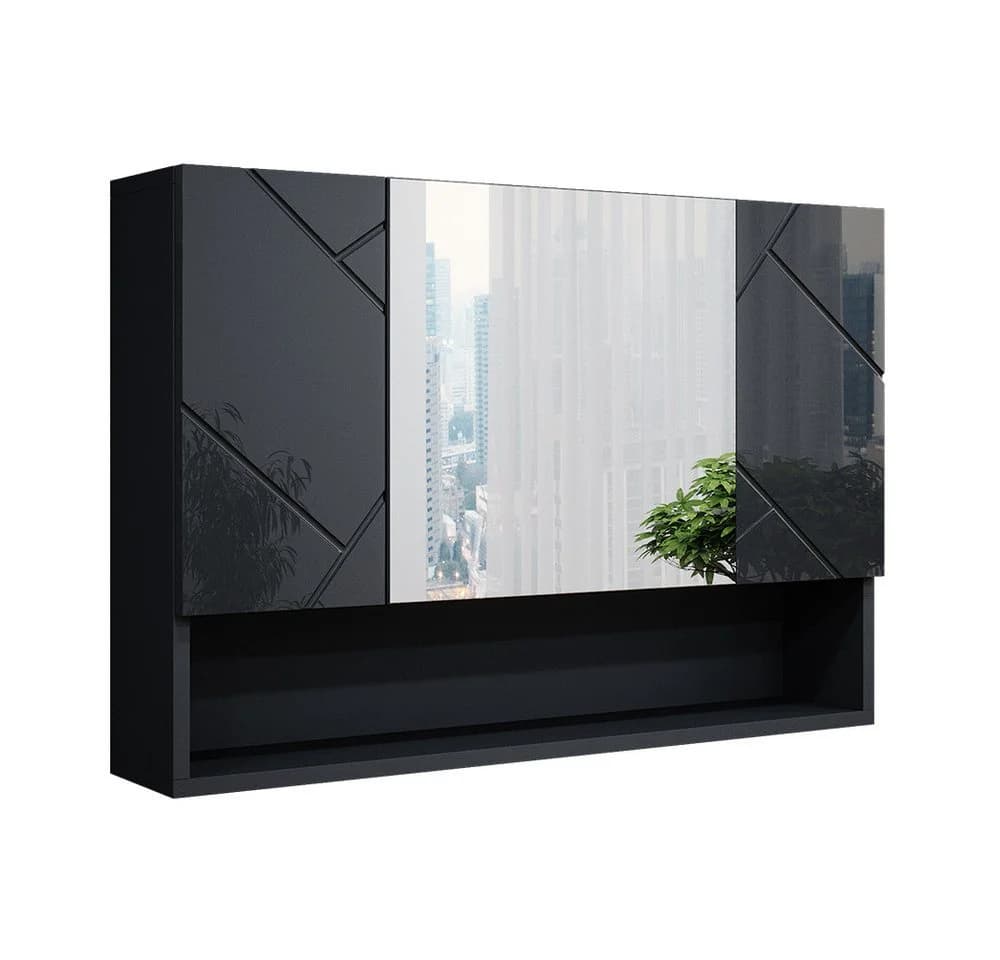 Vicco Badezimmerspiegelschrank Irma Anthrazit Hochglanz 80 cm - Bild 3