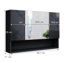 Vicco Badezimmerspiegelschrank Irma Anthrazit Hochglanz 80 cm Bild 4