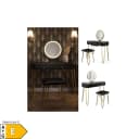 Vicco Schminktisch Grace Schwarz Hochglanz mit LED Spiegel und Hocker Bild 1