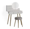 Vicco Schminktisch Edda Weiß mit LED Spiegel und Hocker Bild 5