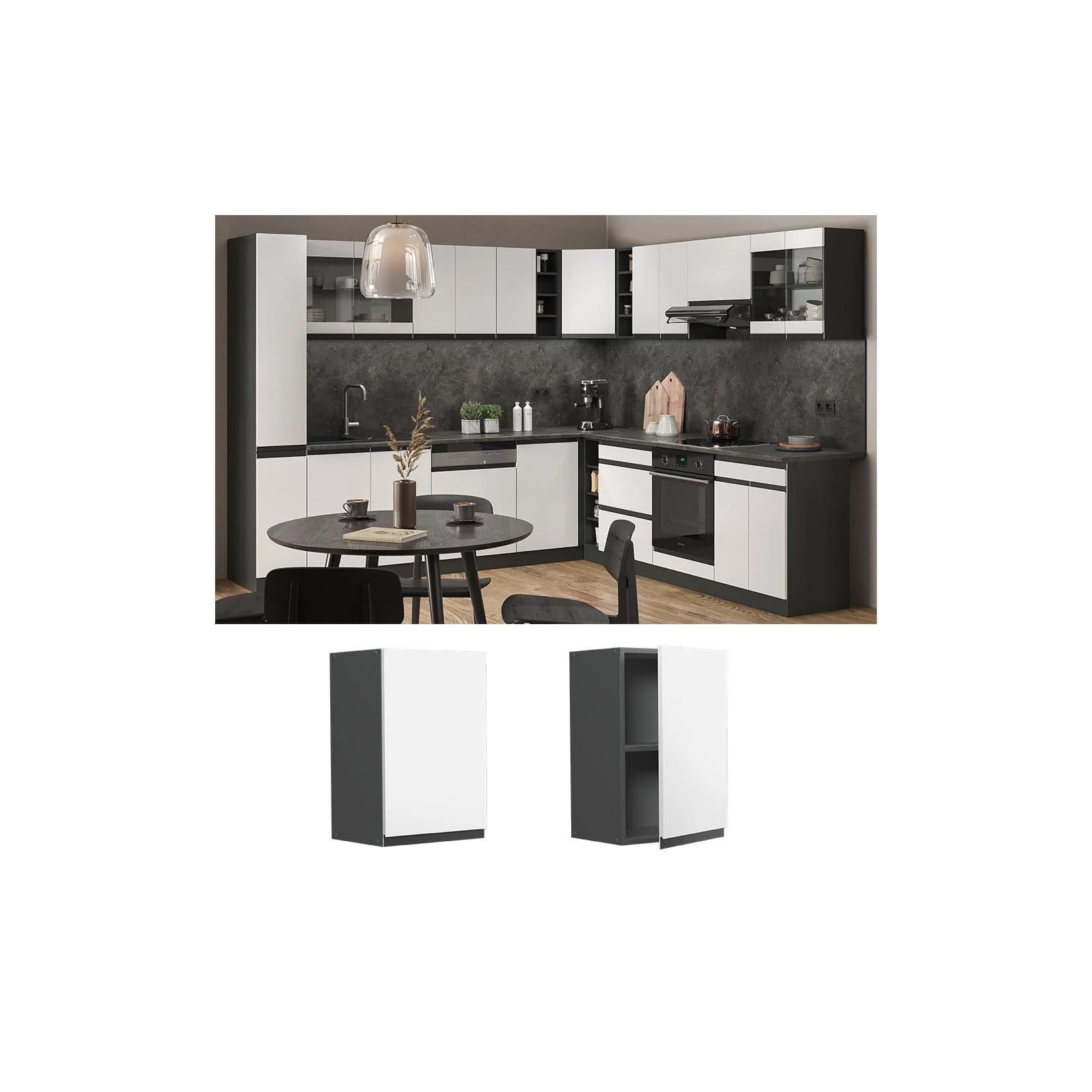 Vicco Hängeschrank R-Line J-Shape Anthrazit Weiß 40 cm Modern