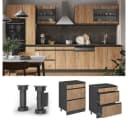 Vicco R-Line Schubladenunterschrank Anthrazit Eiche J-Shape Bild 4