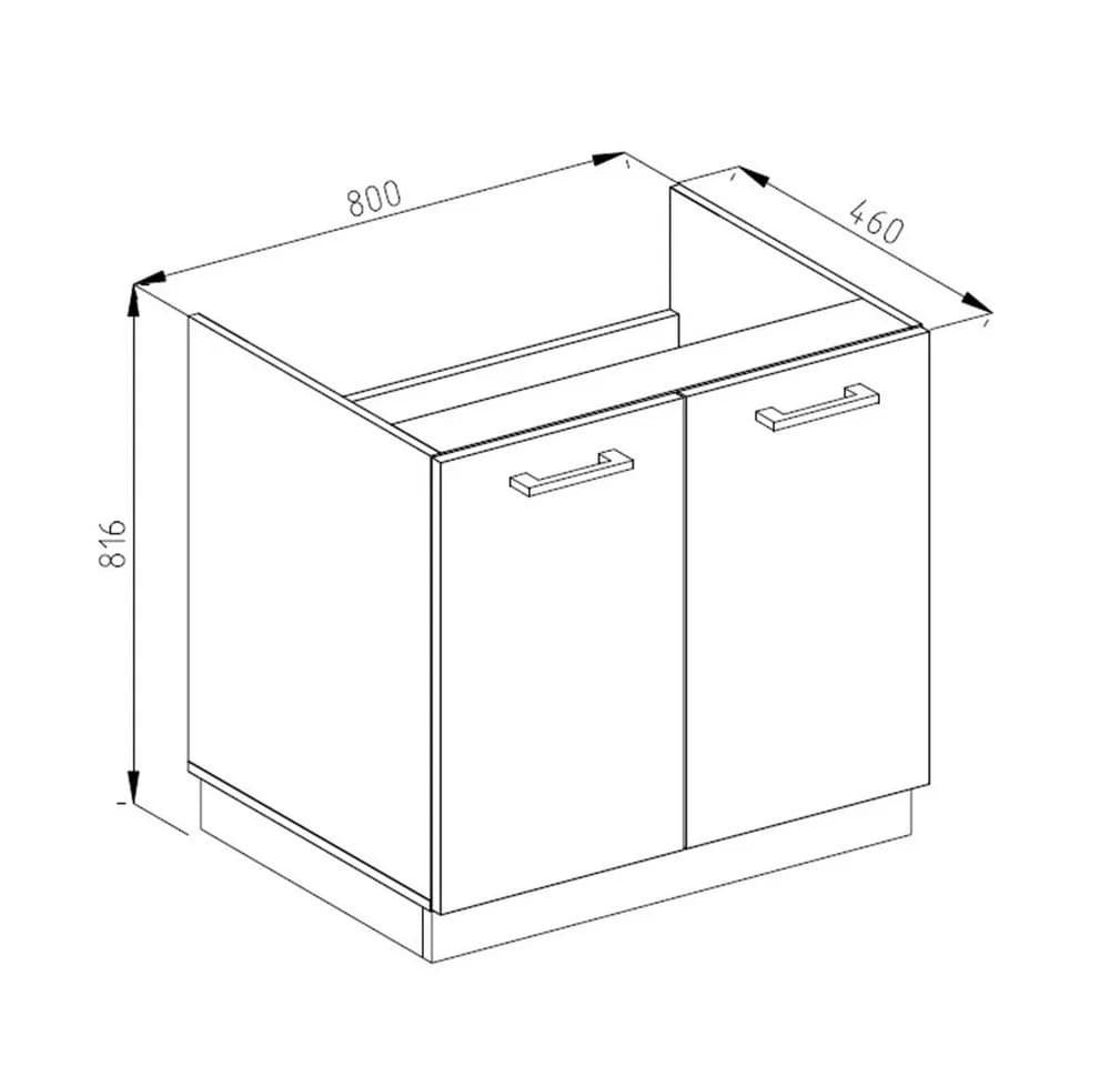 Vicco Spülenunterschrank R-Line J-Shape Anthrazit Rot 80 cm - Bild 2