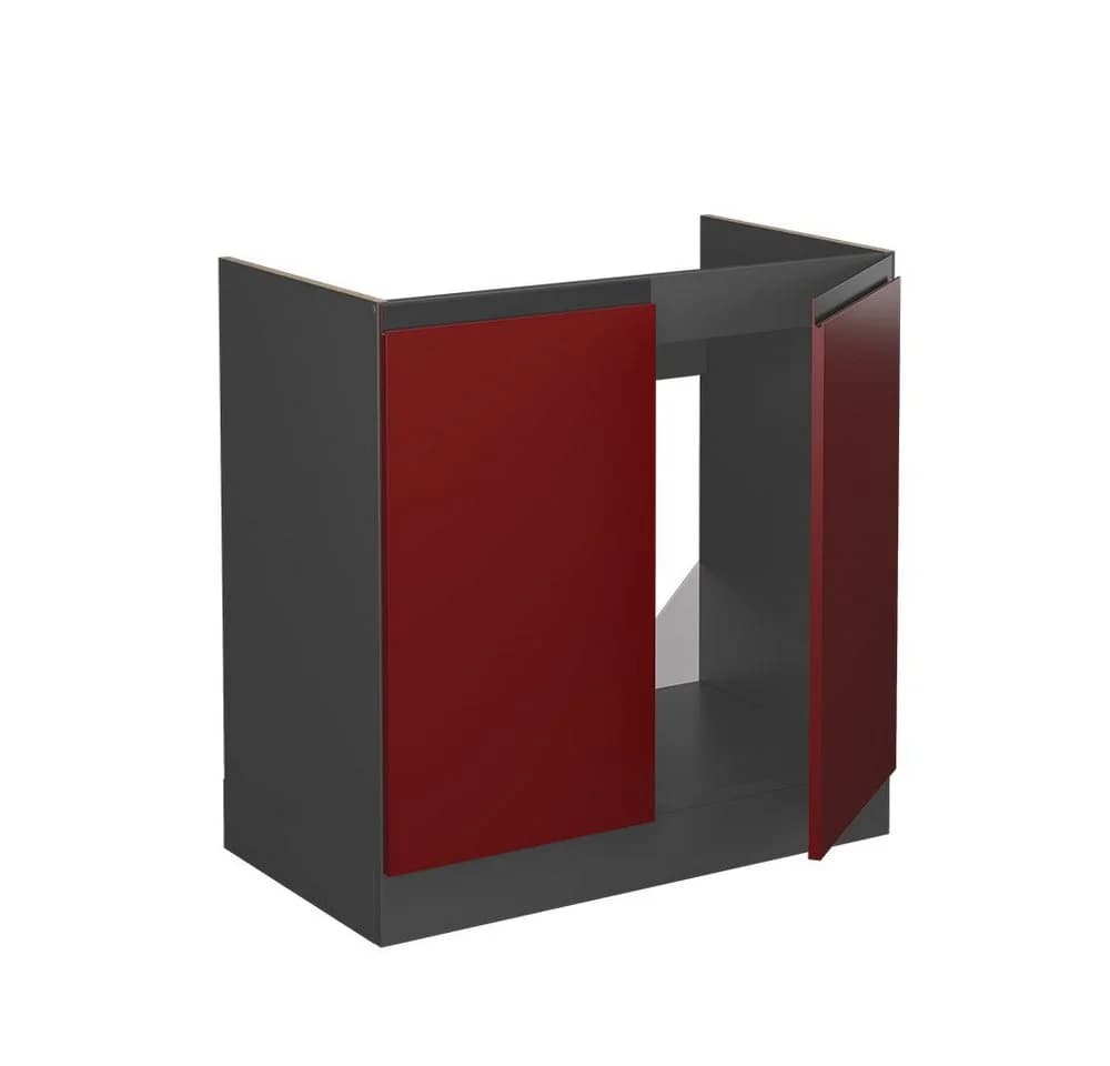 Vicco Spülenunterschrank R-Line J-Shape Anthrazit Rot 80 cm - Bild 5