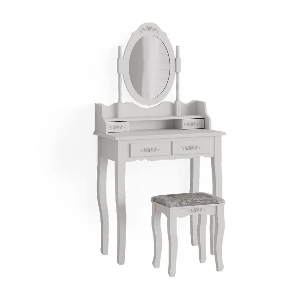 Vicco Schminktisch Meghan Weiß mit Hocker Barock-Stil - Bild 5