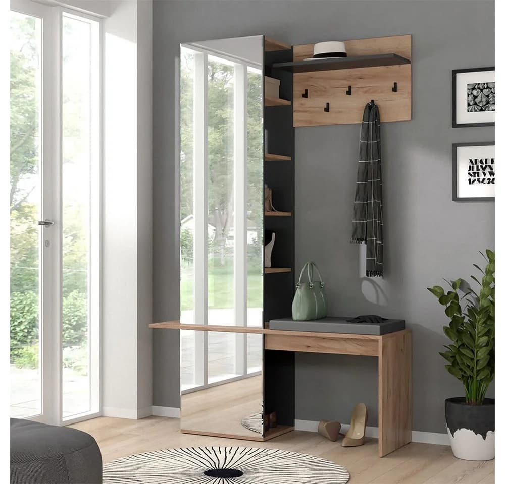 Vicco Flurgarderobe Adeline mit Spiegel und Sitzbank - Bild 3
