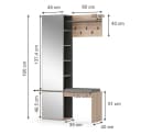 Vicco Flurgarderobe Adeline mit Spiegel und Sitzbank Bild 5