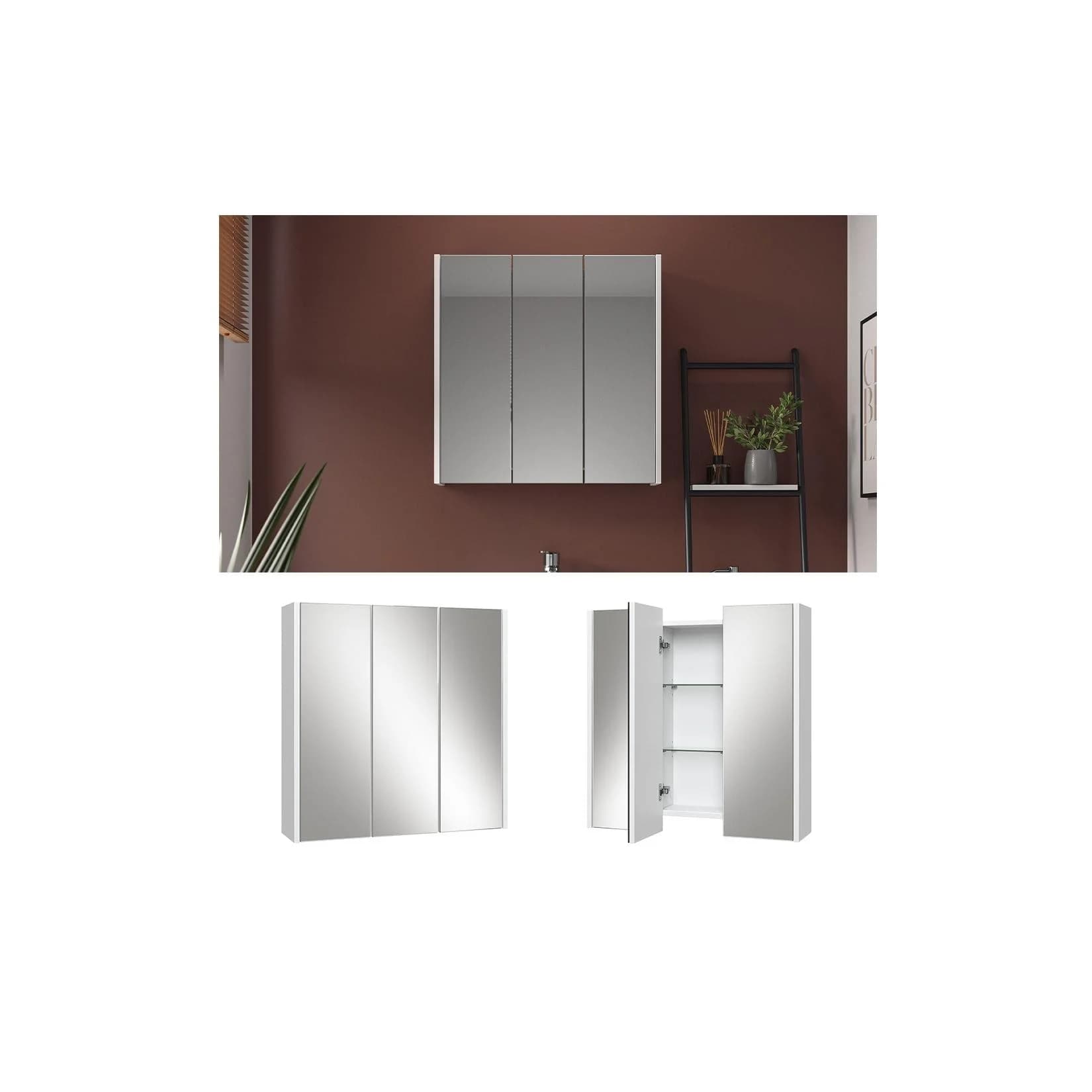 Vicco Spiegelschrank Majest Weiß Hochglanz Modern
