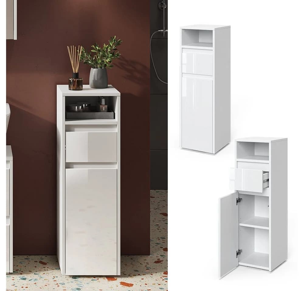 Vicco Midischrank Majest Weiß Hochglanz Modern Badmöbel - Bild 2