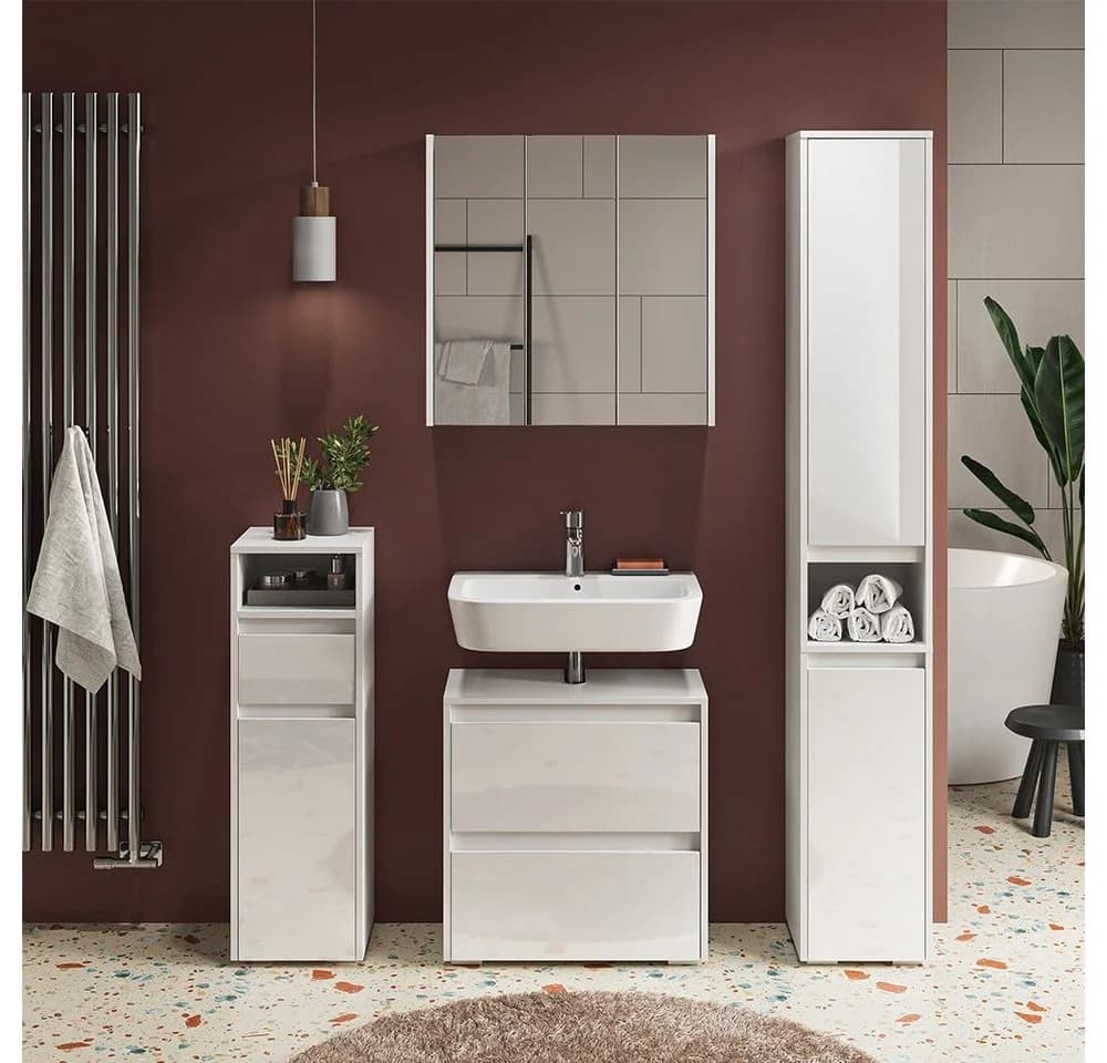 Vicco Midischrank Majest Weiß Hochglanz Modern Badmöbel - Bild 5