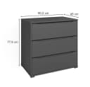 Vicco Kommode Ruben Anthrazit 3 Schubladen Modernes Sideboard Bild 5