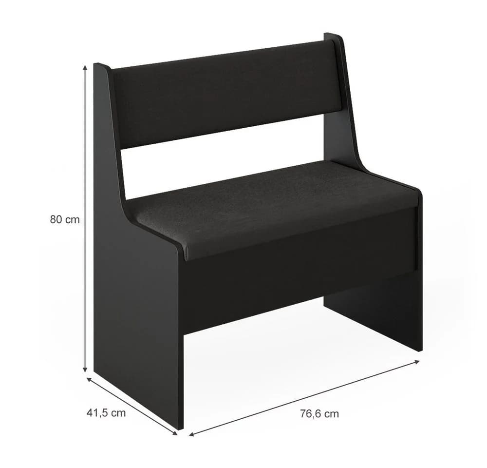 Vicco Sitzbank Roman Schwarz mit Stauraum Modern - Bild 4