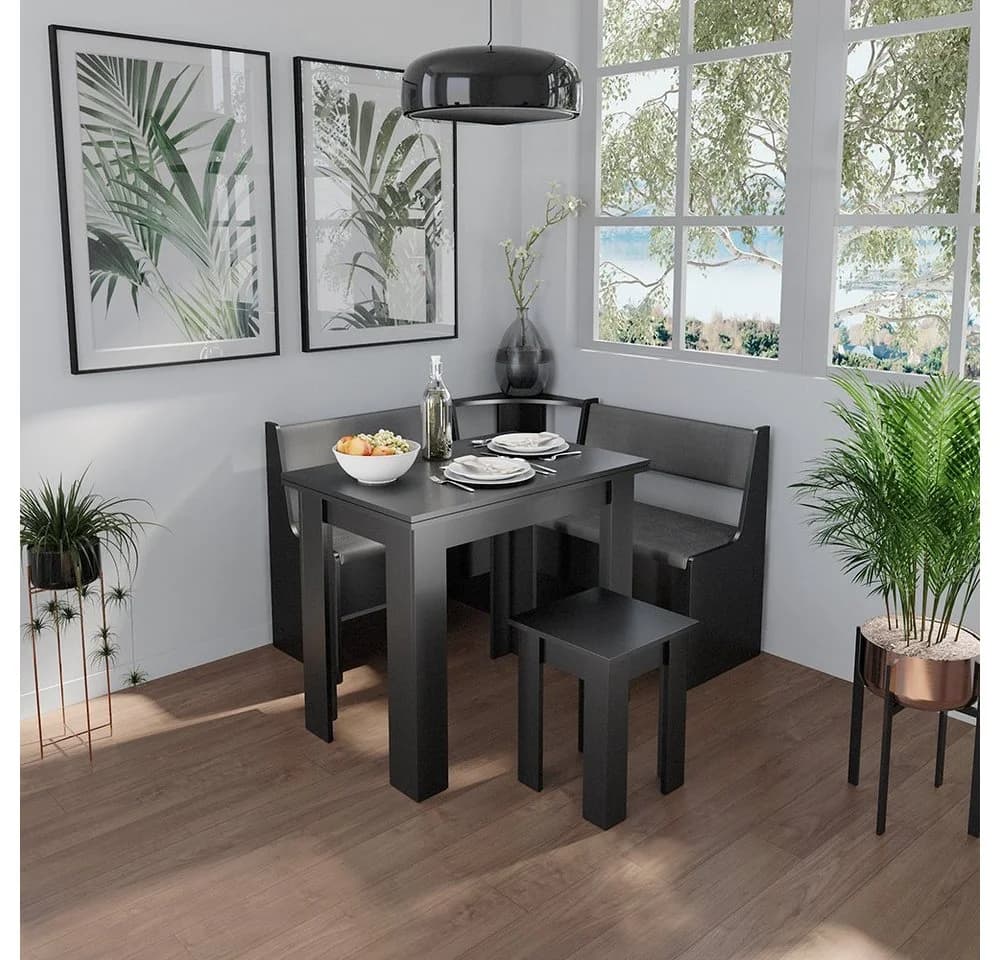Vicco Sitzbank Roman Schwarz mit Stauraum Modern - Bild 5