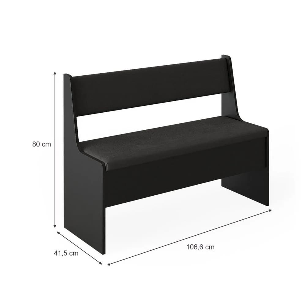 Vicco Sitzbank Roman Schwarz mit Truhenfunktion - Bild 4