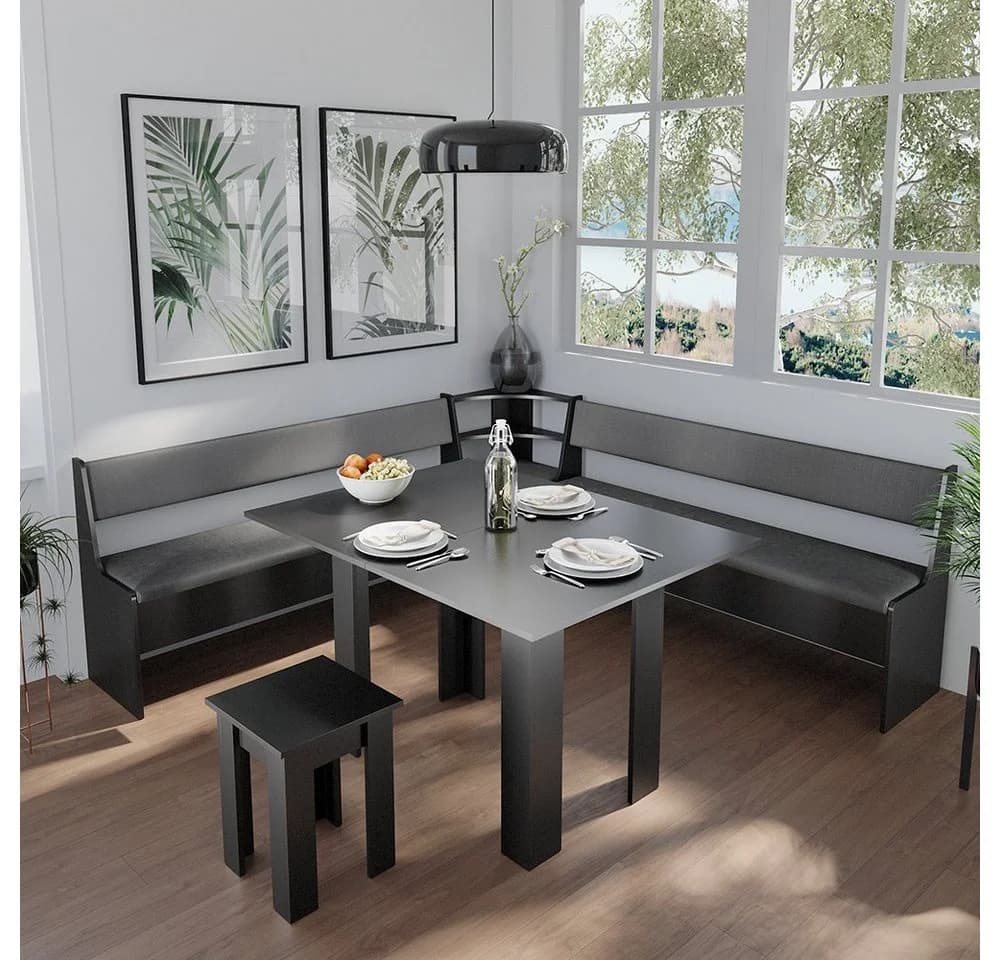 Vicco Sitzbank Roman Schwarz mit Stauraum Modern - Bild 5