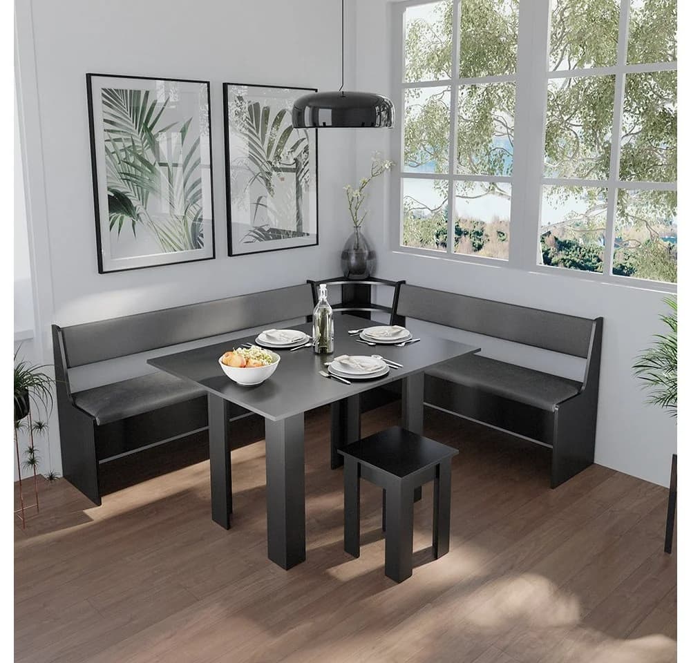 Vicco Eckbank Roman Schwarz Modern mit Stauraum - Bild 5