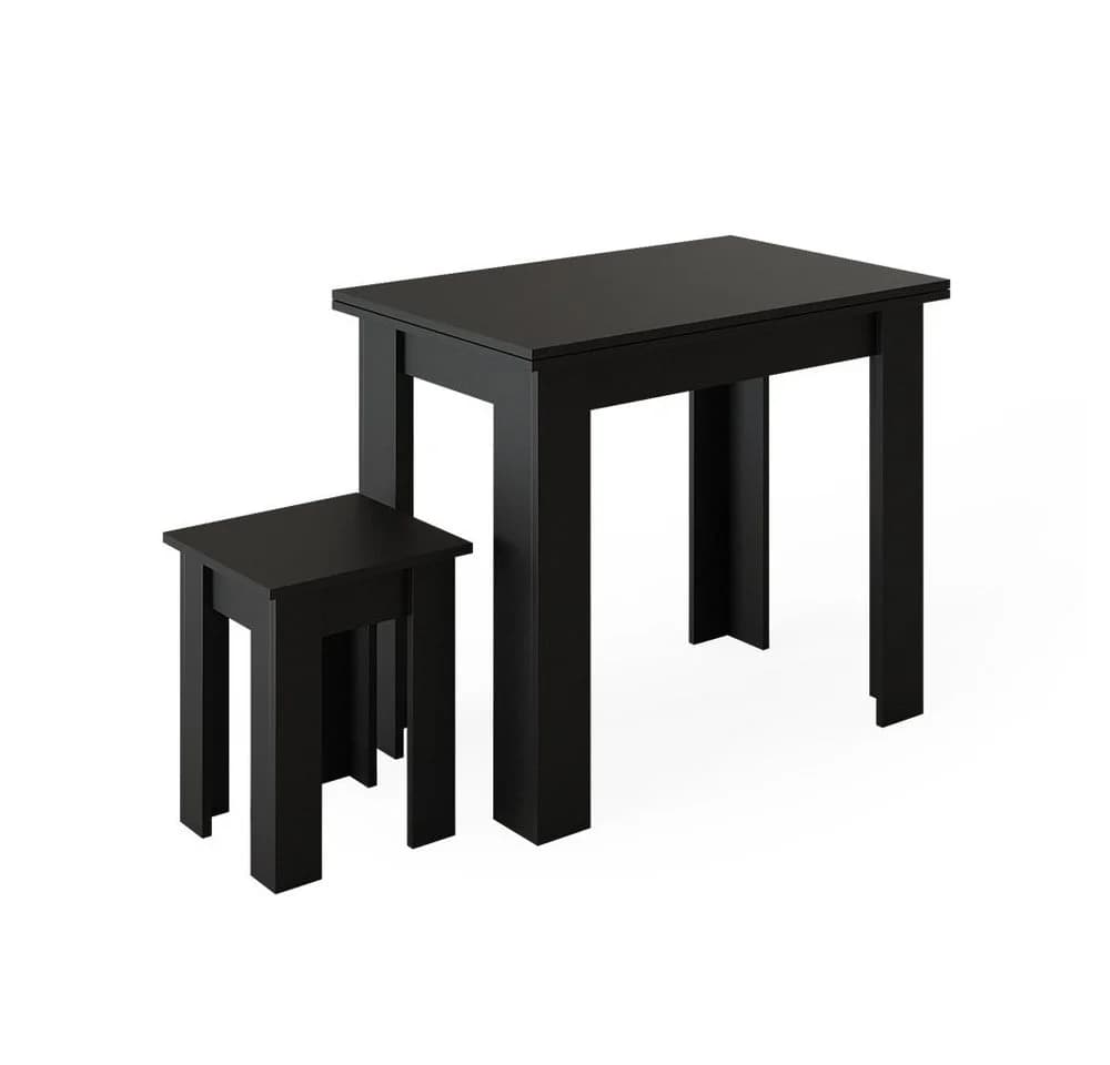 Vicco Küchentisch Roman Schwarz Klappbar mit Hocker - Bild 2