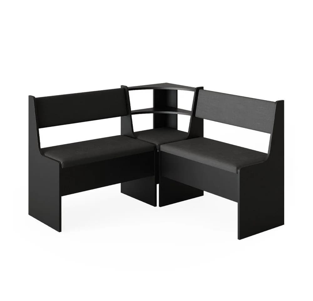 Vicco Eckbankgruppe Roman Schwarz Modern mit Klappfunktion - Bild 3