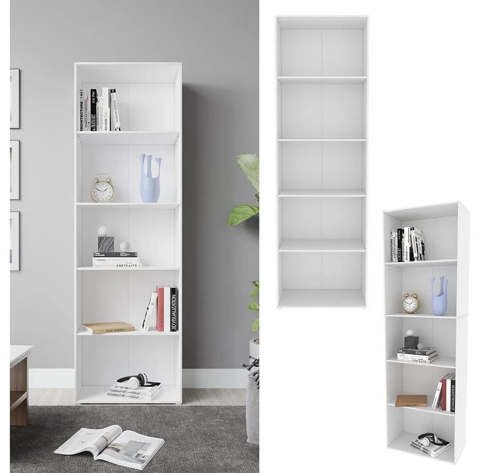 Vicco Bücherregal Bob Weiß 5 Fächer Standregal Modern - Bild 4