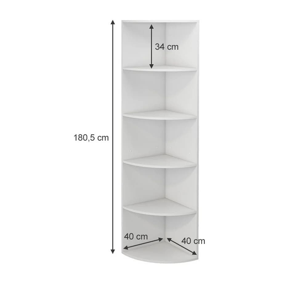 Oskar-Store Eckregal Fabienne, 5 Fächer, Weiß - Bild 5