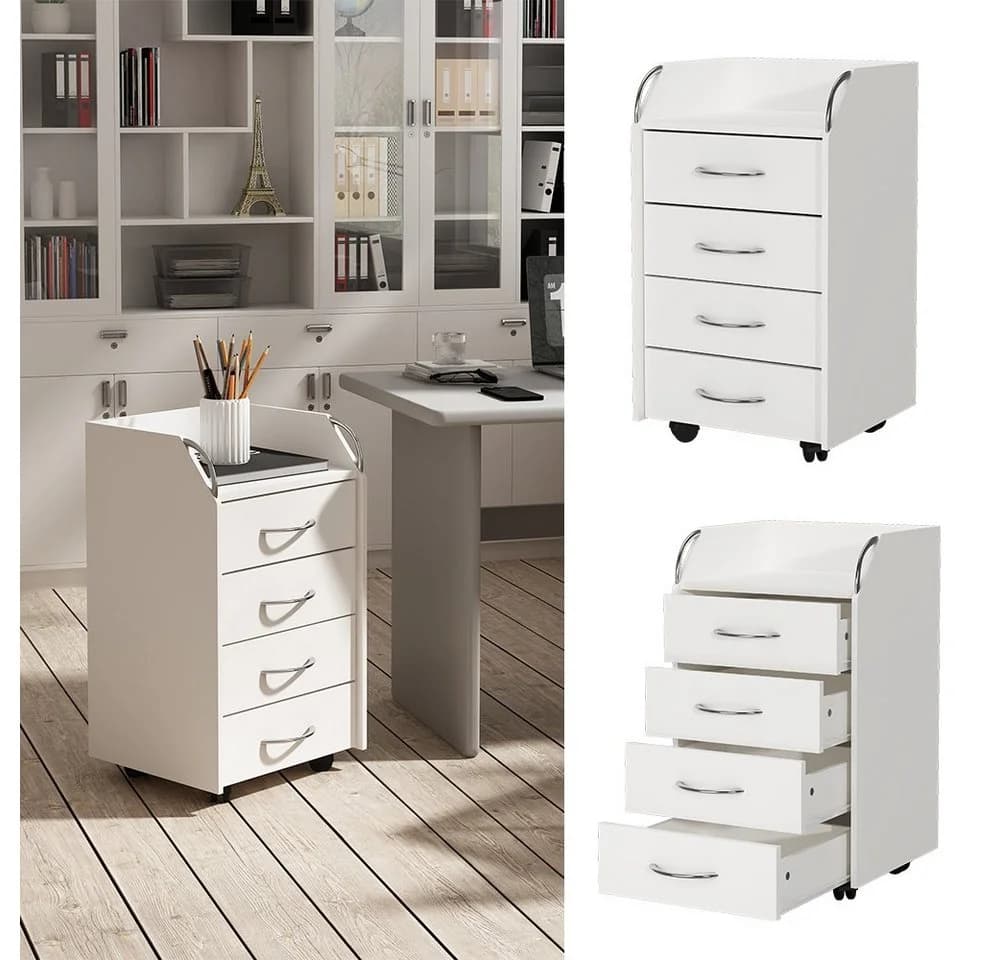 Vicco Rollcontainer Gwendolyn Weiß 4 Schubladen - Bild 2