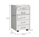 Vicco Rollcontainer Gwendolyn Weiß 4 Schubladen Bild 4