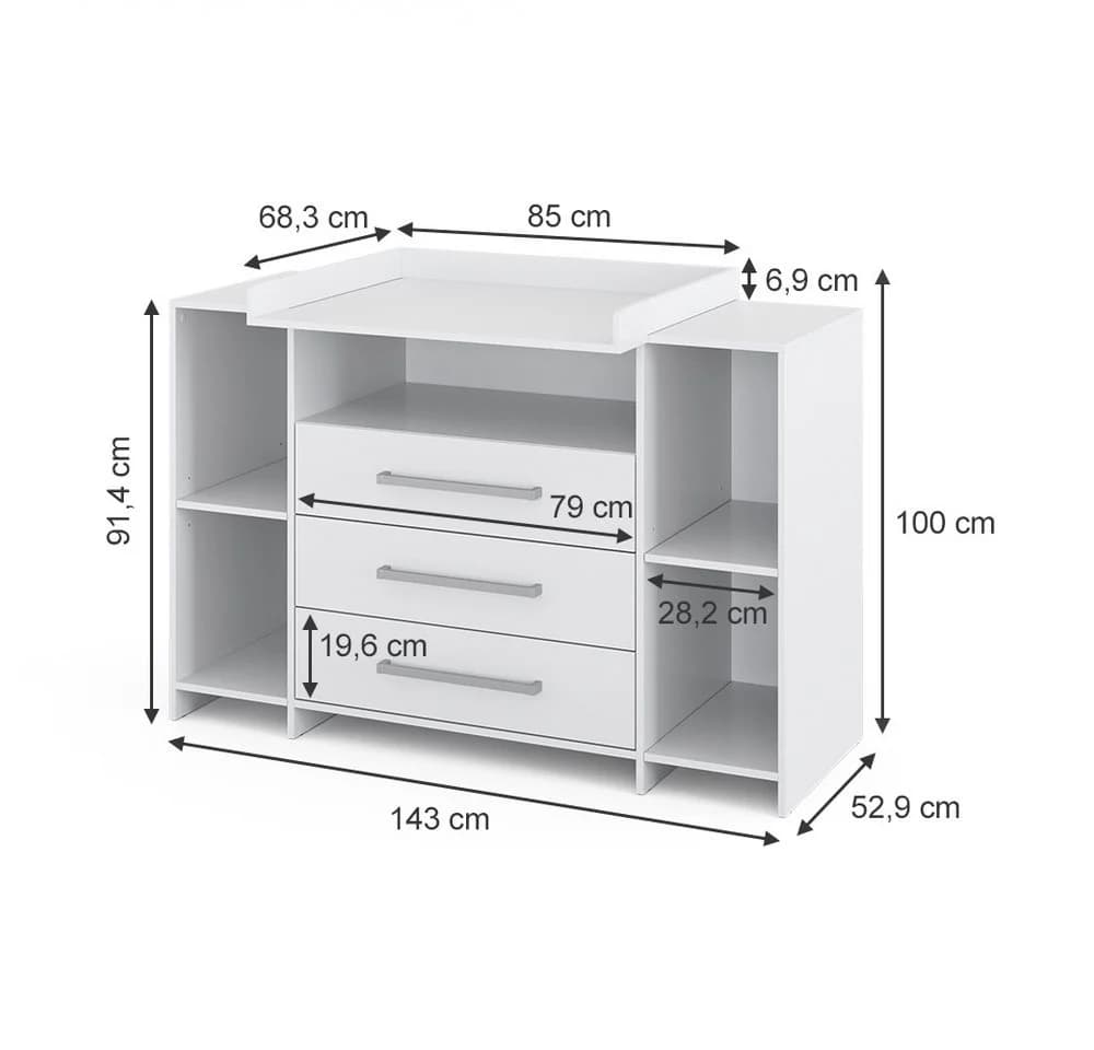 Vicco Wickelkommode Oskar XL Weiß mit Wickelauflage - Bild 4