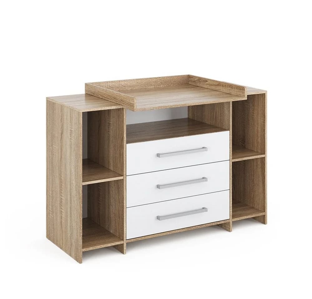 Vicco Wickelkommode Oskar XL mit Wickelauflage Weiß/Sonoma - Bild 5