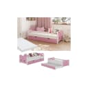 Vitalispa Kinderbett Jessica Weiß/Rosa mit Stauraum und Rausfallschutz Bild 1