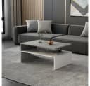 Vicco Couchtisch Mike Beton Weiß Modern mit Ablagen Bild 3