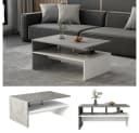 Vicco Couchtisch Mike Beton Weiß Modern mit Ablagen Bild 4