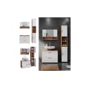 Vicco Badmöbelset Irma Eiche Weiß Hochglanz Modern 80 cm Bild 1