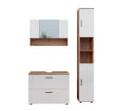 Vicco Badmöbelset Irma Eiche Weiß Hochglanz Modern 80 cm Bild 3