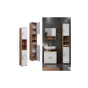Vicco Hochschrank Irma Eiche/Weiß Hochglanz Bild 1