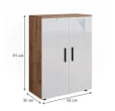 Vicco Midischrank Irma Weiß Hochglanz Goldkraft Eiche Bild 4