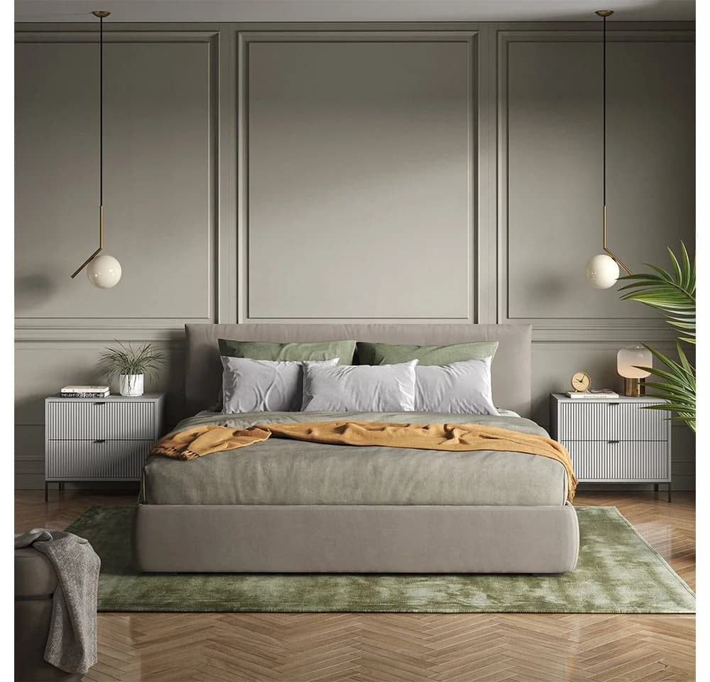 Vicco Nachtschrank Eliza 2er Set Grau mit 2 Schubladen - Bild 3