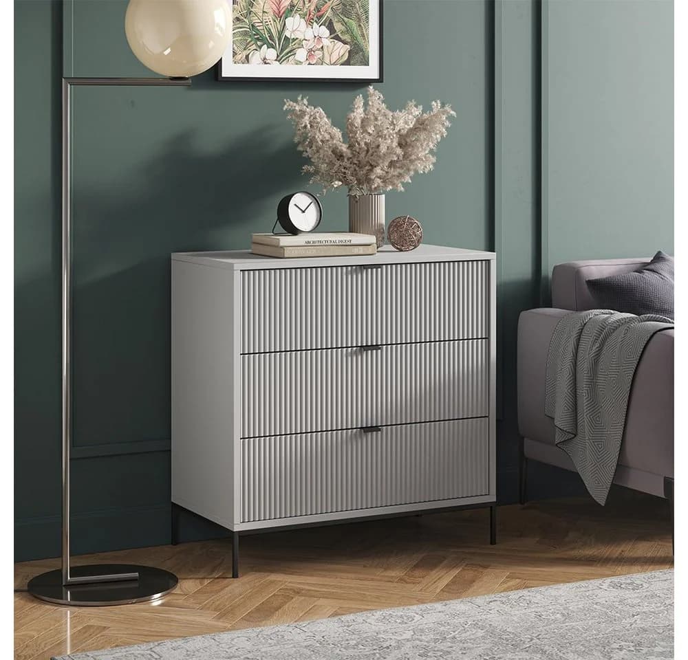 Vicco Kommode Eliza Grau 3 Schubladen Modernes Design - Bild 3