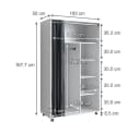 Vicco Kleiderschrank Doros Weiß Modern Rollbar Bild 5