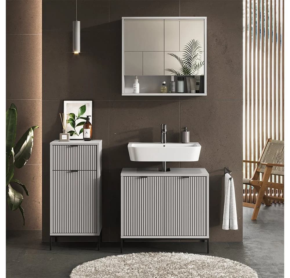 Vicco Midischrank Eliza Grau Modern mit Tür und Schubfach - Bild 5